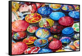 Mexico, Jalisco. Bowls for Sale in Street Market-Steve Ross-Framed Stretched Canvas