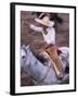 Mexico, Jalisco, Puerto Vallarta Cowboy attempts to rope a bull at the charro, rodeo-Merrill Images-Framed Photographic Print