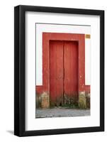 Mexico, Jalisco, San Sebastian del Oeste. Colorful Rustic Door-Steve Ross-Framed Photographic Print