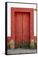 Mexico, Jalisco, San Sebastian del Oeste. Colorful Rustic Door-Steve Ross-Framed Stretched Canvas