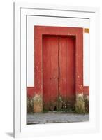 Mexico, Jalisco, San Sebastian del Oeste. Colorful Rustic Door-Steve Ross-Framed Photographic Print