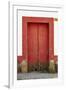 Mexico, Jalisco, San Sebastian del Oeste. Colorful Rustic Door-Steve Ross-Framed Photographic Print