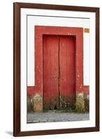 Mexico, Jalisco, San Sebastian del Oeste. Colorful Rustic Door-Steve Ross-Framed Photographic Print