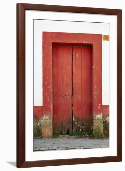 Mexico, Jalisco, San Sebastian del Oeste. Colorful Rustic Door-Steve Ross-Framed Photographic Print