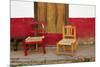Mexico, Jalisco, San Sebastian del Oeste. Rustic Door and Chairs-Steve Ross-Mounted Premium Photographic Print