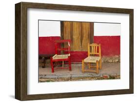 Mexico, Jalisco, San Sebastian del Oeste. Rustic Door and Chairs-Steve Ross-Framed Photographic Print