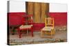Mexico, Jalisco, San Sebastian del Oeste. Rustic Door and Chairs-Steve Ross-Stretched Canvas