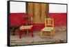 Mexico, Jalisco, San Sebastian del Oeste. Rustic Door and Chairs-Steve Ross-Framed Stretched Canvas