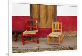 Mexico, Jalisco, San Sebastian del Oeste. Rustic Door and Chairs-Steve Ross-Framed Photographic Print