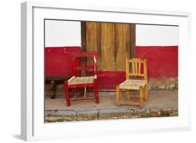 Mexico, Jalisco, San Sebastian del Oeste. Rustic Door and Chairs-Steve Ross-Framed Photographic Print