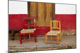 Mexico, Jalisco, San Sebastian del Oeste. Rustic Door and Chairs-Steve Ross-Mounted Photographic Print