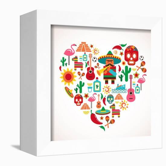 Mexico Love - Heart With Set Ofs-Marish-Framed Art Print