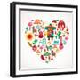 Mexico Love - Heart With Set Ofs-Marish-Framed Art Print