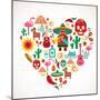 Mexico Love - Heart With Set Ofs-Marish-Mounted Art Print