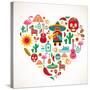 Mexico Love - Heart With Set Ofs-Marish-Stretched Canvas