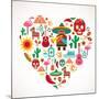 Mexico Love - Heart With Set Ofs-Marish-Mounted Art Print