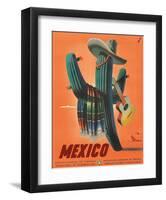 Mexico: Mariachi Cactus, c.1945-null-Framed Giclee Print