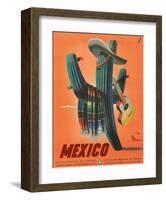 Mexico: Mariachi Cactus, c.1945-null-Framed Giclee Print