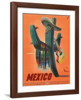 Mexico: Mariachi Cactus, c.1945-null-Framed Giclee Print