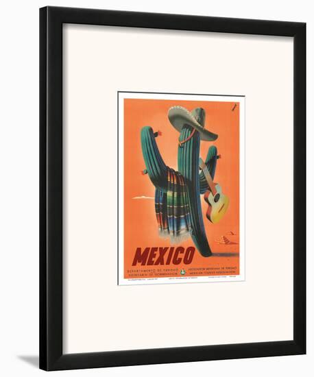 Mexico: Mariachi Cactus, c.1945-null-Framed Art Print