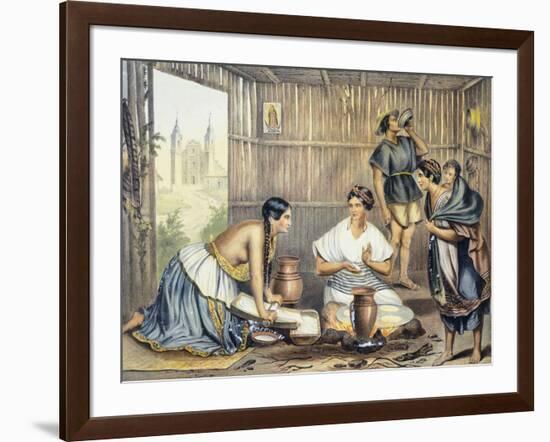 Mexico, Mexicans Preparing Tortillas-null-Framed Giclee Print