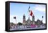 Mexico, Mexico City, Metropolitan Cathedral, Zocalo, Main Plaza, Mexican Flag, CDMX Letters, City o-John Coletti-Framed Stretched Canvas