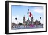 Mexico, Mexico City, Metropolitan Cathedral, Zocalo, Main Plaza, Mexican Flag, CDMX Letters, City o-John Coletti-Framed Photographic Print