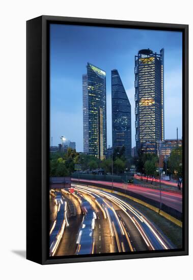 Mexico, Mexico City, Traffic Passes By Mexico City's Three Towers, Tallest Skyscrapers In The City,-John Coletti-Framed Stretched Canvas