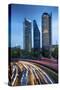 Mexico, Mexico City, Traffic Passes By Mexico City's Three Towers, Tallest Skyscrapers In The City,-John Coletti-Stretched Canvas