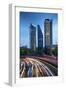 Mexico, Mexico City, Traffic Passes By Mexico City's Three Towers, Tallest Skyscrapers In The City,-John Coletti-Framed Photographic Print