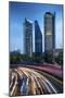 Mexico, Mexico City, Traffic Passes By Mexico City's Three Towers, Tallest Skyscrapers In The City,-John Coletti-Mounted Photographic Print