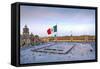 Mexico, Mexico City, Zocalo, Main Square, Lowering Of The Mexican Flag, National Palace, Palacio Na-John Coletti-Framed Stretched Canvas