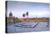 Mexico, Mexico City, Zocalo, Main Square, Lowering Of The Mexican Flag, National Palace, Palacio Na-John Coletti-Stretched Canvas