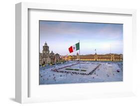 Mexico, Mexico City, Zocalo, Main Square, Lowering Of The Mexican Flag, National Palace, Palacio Na-John Coletti-Framed Photographic Print