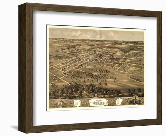 Mexico, Missouri - Panoramic Map-Lantern Press-Framed Art Print