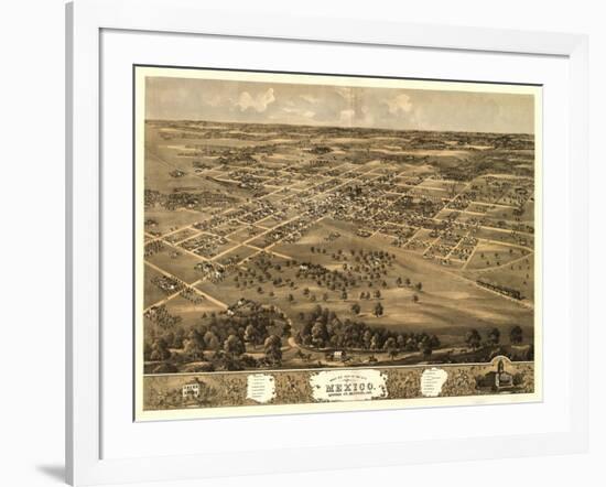 Mexico, Missouri - Panoramic Map-Lantern Press-Framed Art Print