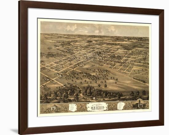 Mexico, Missouri - Panoramic Map-Lantern Press-Framed Art Print