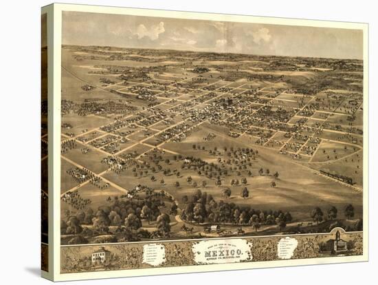 Mexico, Missouri - Panoramic Map-Lantern Press-Stretched Canvas