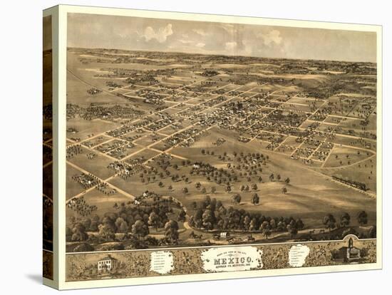 Mexico, Missouri - Panoramic Map-Lantern Press-Stretched Canvas