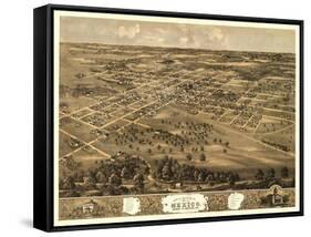 Mexico, Missouri - Panoramic Map-Lantern Press-Framed Stretched Canvas