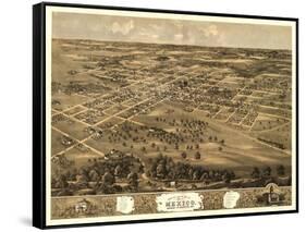 Mexico, Missouri - Panoramic Map-Lantern Press-Framed Stretched Canvas