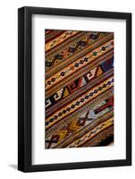 Mexico, Oaxaca, Detail of hand-woven rug using Zapotec Indian design-Paul Souders-Framed Photographic Print