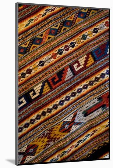 Mexico, Oaxaca, Detail of hand-woven rug using Zapotec Indian design-Paul Souders-Mounted Photographic Print