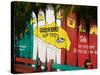 Mexico, Pacific Coast, Guerrero, Ixtapa, Catcha La Ola Surf Shop Sign-Walter Bibikow-Stretched Canvas