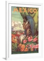 Mexico Poster, Native Woman-null-Framed Art Print