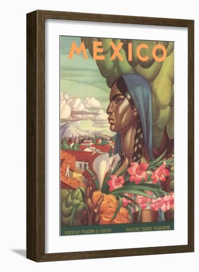 Mexico Poster, Native Woman-null-Framed Art Print