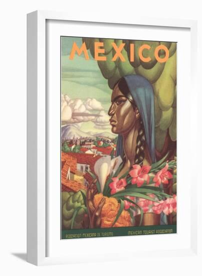 Mexico Poster, Native Woman-null-Framed Art Print