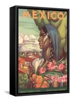 Mexico Poster, Native Woman-null-Framed Stretched Canvas