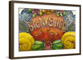 Mexico, San Miguel De Allende. a Colorful Metal Sign Saying 'Welcome' Is Sold in a Market-Brenda Tharp-Framed Photographic Print