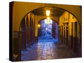 Mexico, San Miguel de Allende, Back streets of the town with colorful buildings-Terry Eggers-Stretched Canvas